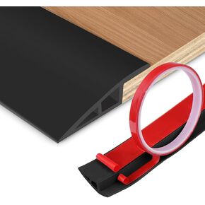 Floor Transition Strip Vinyl Door Threshold Ramp Self Adhesive Carpet Edging Strip Doorway Edge Trim, Overlap Edge Reducer for Laminate Carpet, Floor, Tile (Orange Oak, 1/5" to 2/5", 3.3Ft)