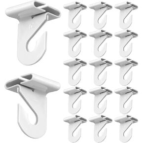 34 Pcs Ceiling Hooks, Durable Heavy Duty Aluminum Alloy Ceiling Hangers White Drop Suspended Ceiling Tile Hook Ceiling Clips for Hanging Plants & Decorations at Home Classroom Grid Office
