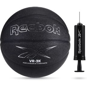 Reebok Official Size Basketball, Composite Leather, Anti-Slip Grip, Consistent Shape Retention, Includes Pump & Needle, VR-3K Black Series