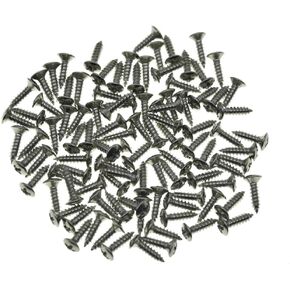 KAISH 100x 6mm Head Diam. Stainless Steel Guitar Bass Pickguard Screws Tremolo Backplate Mounting Screws Phillips Head for ST/TL/Import Guitars Nickel