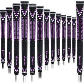 SAPLIZE High-performance Rubber Golf Grips 13 Pack, High Shock Absorption, Non-slip, 13 Grips, Standard Size, Purple