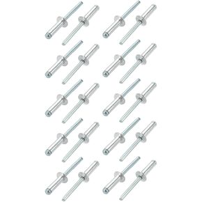 uxcell 20 Pcs 6mm x 20mm Aluminum/Steel Open End Blind Rivets