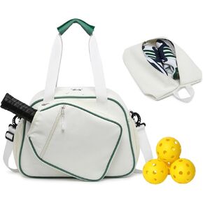 RAINBOW SMILE Crossbody Pickleball Bag with Shoes Bag 2PS for Women and Men, Waterproof Pickle Ball Bag Tote Shoulder Bag