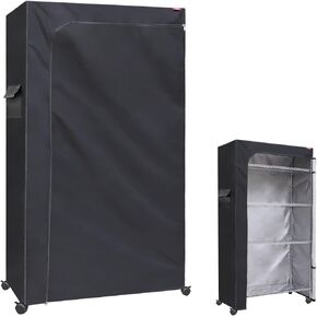 Wire Shelf Cover Dust Protective Cover Heavy-Duty Storage Rack Cover (30"Wx14"Dx62"H),The Two-Way Zipper Design can be Opened up, Down, or All for Easy Access (No Shelves,Black Cover only)