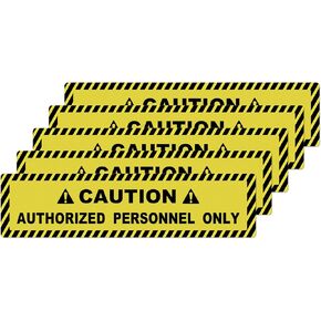 5 Pack Caution Authorized Personnel Only Floor Sticker 24 × 6 Inches Restricted Area Do Not Enter Warning Safety Sign Self Adhesive Vinyl Waterproof Notice for Construction Site Warehouse Workplace