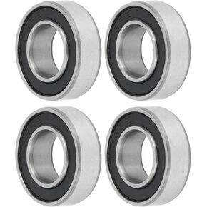 ACROPIX 688-2rs Deep Groove Ball Bearings P6 8x16x5mm Lubricated Bearings Double Rubber Seal Black Silver Tone Scooter Skateboard Wheel - Pack of 4