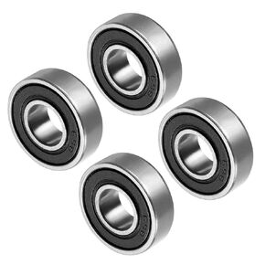 Deep Groove Ball Bearing, 698-2RS Model 8mm ID 19mm OD 6mm Thick, Carbon Steel Double Sealed Bearings - (Applications: for Motor Skateboards Roller Wheels), 4 - Pieces