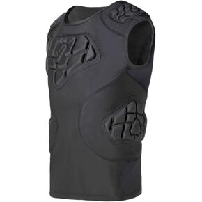 Topeter Youth Padded Shirt with Chest, Rib, Shoulder, Back Protector, Heart Guard Sternum Protection Tank Top