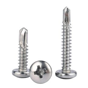 #6 x 1/2" Pan Head Sheet Metal Screws Phillips Drive, 410 Stainless Steel Self Drilling Tapping Screw, 50PCS