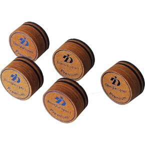 5PCS Packed Brown/Black Premium Laminated Billiard Cue Tips, Laminated Pool Cue Tips, Max Grip Power Cue Tips-M Hardness