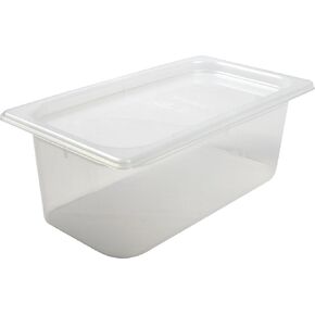 San Jamar Modpans 1/3 Food Pan and Lid for Kitchens and Restaurants, Plastic, 4 Quarts, Clear