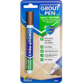 Grout Pen Brown Tile Paint Marker: Waterproof Grout Paint, Tile Grout Colorant and Sealer Pen - Brown, Narrow 5mm Tip (7mL)