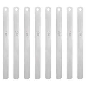 HARFINGTON 8 Blades Metric Steel Feeler Gauge, 0.03mm Thickness Filler Gauge, Offset Valves, Guitar Gauge Gage Measuring Tool, for Gap Width Thickness Measuring