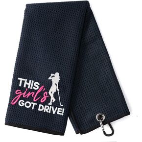 DYJYBMY This Girl's Got Drive Golf Towel, Embroidered Golf Towels for Golf Bags with Clip, Golf Gifts for Men Women, Birthday Gifts for Golf Fan, Retirement Gifts
