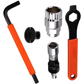 Bicycle Flywheel Removal Tool, Bike Cassette Removal Tool, Cassette Freewheel Removal Tool with Chain Whip and Auxiliary Wrench Bicycle Cassette Lock Ring Removal