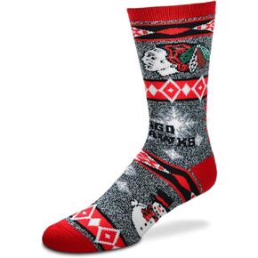 For Bare Feet NHL Ugly Christmas Holiday Snowman Socks-Size Large (10-13)