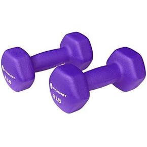 GYMENIST Pair of Dumbbells Set of 2 Soft Non Slip Grip Dumbbells Pair Covered with Neoprene (8 LB)