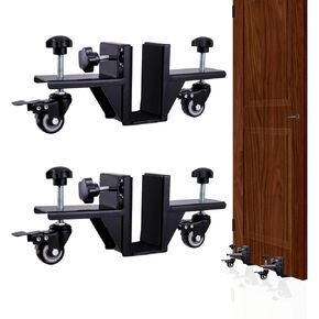 Door Installation Tool Kit, 2 Pcs Door Installation Dolly, Heavy Duty Door Board Dolly for 1" to 2-3/8" Pre-Hung, Slab, and Front Doors, Barn Doors Up to 1000 Lbs