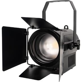 50W LED Mini Fresnel Spotlight with barn Door,2700-6500K Manual Zoom DMX Studio Lights, Dimmable Warm White & Cold White Lights, for Church, Stage Lights Studio Lighting Camera Photo Theater
