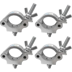 Truss Clamp, Heavy Duty 550 LB Premium Aluminum Alloy O Clamp for Par Spot Lights Clamps Fit for 42-52mm/1.65-2.04’’ OD Tube/Pipe Stage Lighting Clamp,Silver, (Pack of 4)