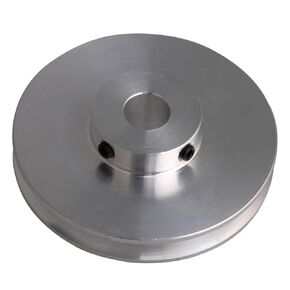 BQLZR 58x16x10MM Silver Aluminum Alloy Single Groove 10MM Fixed Bore Pulley for Motor Shaft 3-5MM PU Round Belts
