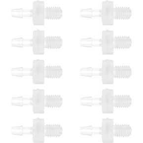 Plastic Hose Barb Fittings, 3/32" Barb M5 External Thread Adapter Connector PP Clear, 10 Pcs