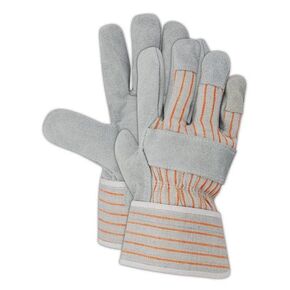 MAGID TB645E DuraMaster Heavyweight Cow Split Leather Palm with PE Cuff, Standard, Grey (12 Pair)
