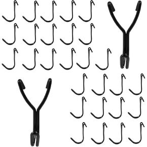 Pegboard Hooks, 3/4 Inch Black J Hooks 30 Pack, Will Not Fall Out, Ideal Display Hooks for Hanging Jewelry, Small Tools, Retail Items, Fit Pegboard with Hole Spacing of 2.5cm