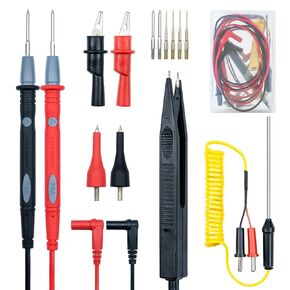 Multimeter Test Leads Set with Alligator Clips, Test Lead of Tweezer, Multimeter Temperature Probe, Test Leads Kit CAT III 1000V/20A, for FLUKE/AstroAI/KAIWEETS/INNOVA Multimeter