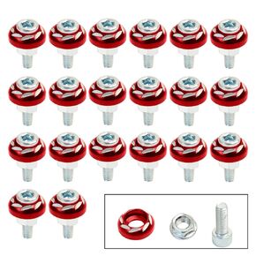 Mokuo 20PCS M6 Hex Cap Screws&Nuts Assortment Sets M6 x 1.0 x 16mm with Aluminium Decorative Washer,License Plate Frame Decoration Screw,Black