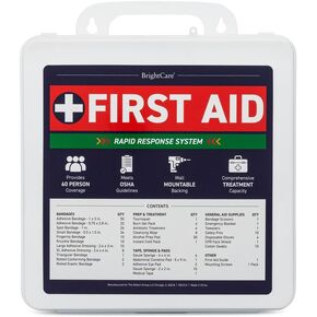 Professional First Aid Kit for Workplace, Wall Mountable & Portable with Hard Case, OSHA Compliant for Businesses, Office, Restaurants, Work Vehicles, Retail & Service Spaces - 280 Piece - Large