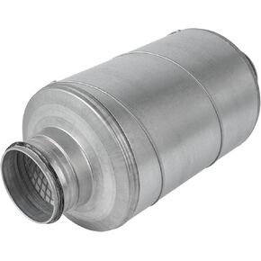Repa Market Round Ø6 Inch Duct Silencer - 1 Inch Insulation - Galvanized Steel Inline Noise Reduction Muffler - Air Intake or Exhaust Sound Silencer for Industrial Blower Ventilation