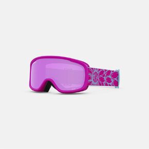 Giro Buster Kids Ski Goggles - Snowboard Goggles for Youth, Boys & Girls - Pink Bloom Strap with Amber Pink Lens