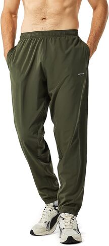 Mens 4-Way Stretch Comfy Athletic Pants Open Bottom - Track Hiking Golf Gym Workout Jogger Pants with Pockets in Saudi Arabia