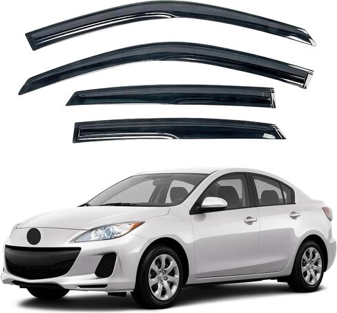 KPY Window Visor Compatible with Toyota Corolla 2009-2013, 4PC Rain Guard Side Window Vent Deflectors Tape-On Mugen Style, 2009 2010 2011 2012 2013 in Saudi Arabia