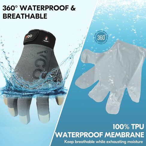 Vgo... 0°C/32°F Winter Pig Leather Work Gloves, Cold Weather Waterproof Safety Work Gloves(PA7726FW) in Saudi Arabia