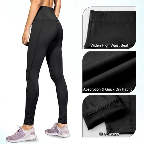 doorslay 2 Piece Yoga Pants with Pockets, High Waisted Workout Yoga Black Leggings for Women, Butt Lifting Tummy Control Pant in Kuwait