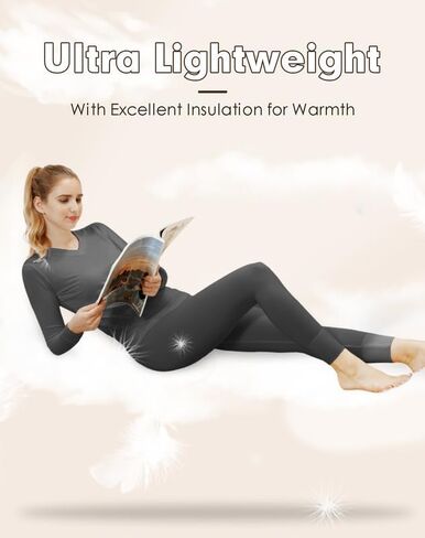 Subuteay Thermal Underwear for Women Long Johns Set Fleece Lined Base Layer Pajama in Saudi Arabia