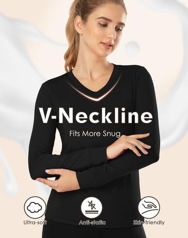 Subuteay Thermal Underwear for Women Long Johns Set Fleece Lined Base Layer Pajama in Kuwait