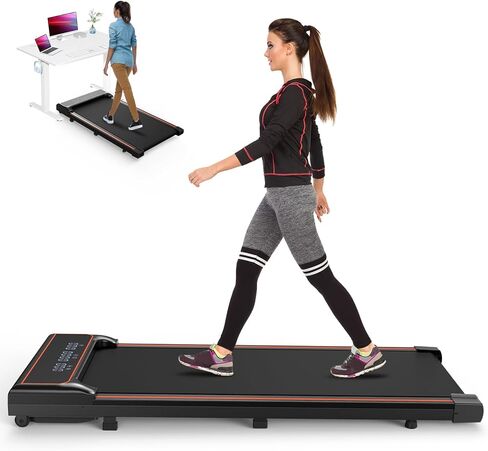 OLIXIS Quiet Compact Treadmill for Small Spaces, Slim Armless Walking Pad for Under-Desk Workouts, Portable and Easy to Store, Ideal for Apartments and Home Office Fitness in Kuwait