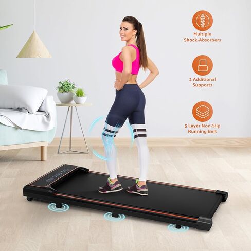 OLIXIS Quiet Compact Treadmill for Small Spaces, Slim Armless Walking Pad for Under-Desk Workouts, Portable and Easy to Store, Ideal for Apartments and Home Office Fitness in Kuwait