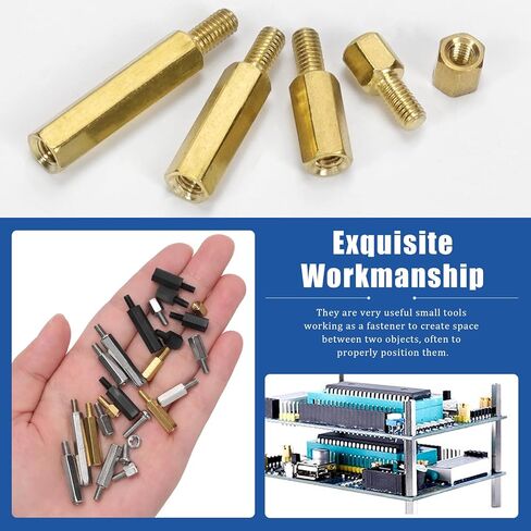 Glarks 256pcs M3 Carbon Steel & Nylon & Brass Standoff Set Hex Mount Spacer Motherboard Spacer Male-Female Spacer Standoff with Pan Head Screw Nylon Screw Nut and Hex Nut for PCB, Quadcopter Drone in Kuwait