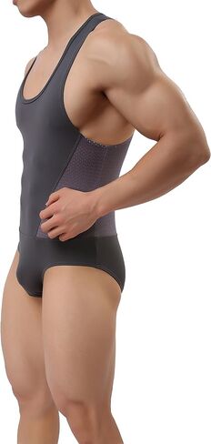 Men's Stretch Jockstrap Singlet Leotard Bodysuit Bodywear Underwear in Saudi Arabia
