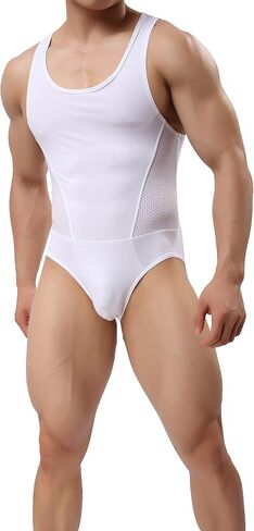 Men's Stretch Jockstrap Singlet Leotard Bodysuit Bodywear Underwear in Saudi Arabia