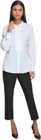 KARL LAGERFELD Women's Sleeveless Collared Button Front Blouse in Saudi Arabia