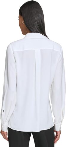 KARL LAGERFELD Women's Sleeveless Collared Button Front Blouse in Saudi Arabia