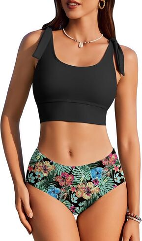 Ai'Mage Womens High Pherced Bikini مجموعات سكوب رقبتين من قطعتين للسبعات الرياضية بدلات الاستحمام الرياضية ملابس السباحة 2025 in Kuwait