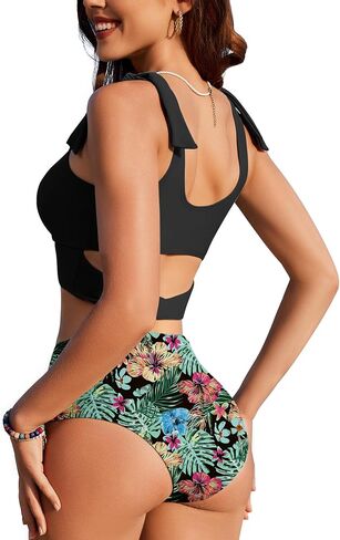 Ai'Mage Womens High Pherced Bikini مجموعات سكوب رقبتين من قطعتين للسبعات الرياضية بدلات الاستحمام الرياضية ملابس السباحة 2025 in Kuwait