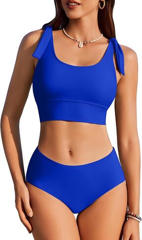 Ai'Mage Womens High Pherced Bikini مجموعات سكوب رقبتين من قطعتين للسبعات الرياضية بدلات الاستحمام الرياضية ملابس السباحة 2025 in Kuwait
