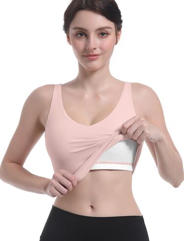 Sports Bras for Women Longline Wirefree Padded High Support, Workout Tank Athletic Crop Tops Built in Bra for Women Large Bust, Push up Crop Running Yoga Women's Sports Bra High Impact Black M in Saudi Arabia